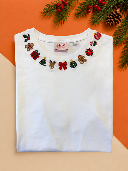 T-shirt con Girocollo Natalizio